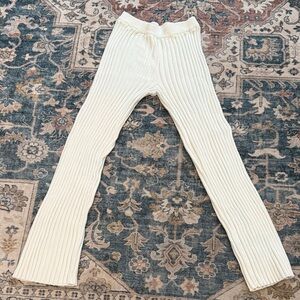 SABO Australia Medium US 6 Stretchy Ribbed Knit Cream Leggings